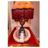 BELIGIAN COBALT LAMP W/ FRINGE