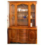 CABINET CHINA DISPLAY W/ CONTENTS