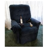 BLUE RECLINER W/ REMOTE