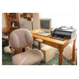 HP OFFICE JET4630 PRINTER, COMPUTER, & CHAIR