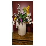 Stoneware Crock with Floral Arrangement