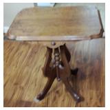 Wood Side Accent Table with Decorative Legs
