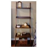 Wooden Leaning Ladder Shelf