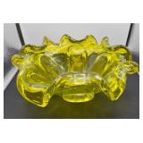 Murano Glass Bowl, Yellow with Bubbles