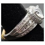 Heart-Shaped Stone Ring with Embellishments