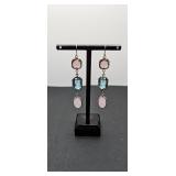 Necklace and Earring Set with Colored Stones