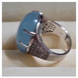 Sterling Silver and Aquamarine Ring