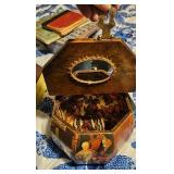Decoupage Wooden Purse with Various Imagery