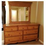 Wood Dresser with Mirror Attachment