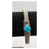 Sterling Silver and 18K Gold Bangle Bracelet with