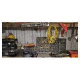 Assorted Hand Tools, Socket Sets, and Hardware Sto