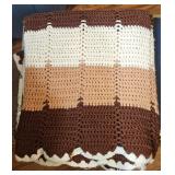 Crocheted Striped Throw Blanket