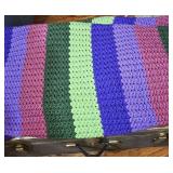 Handmade Crocheted Striped Throw Blanket