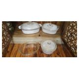 White Ribbed Casserole Dishes with Lids