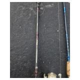 Fishing Rod and Reel Assortment with Bucket and Ne