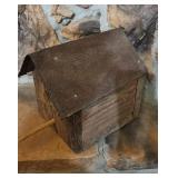 Rustic Wooden Birdhouse with Metal Roof