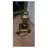 Table Lamp with Patterned Shade and Beaded Trim