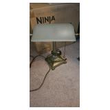 Banker Style Desk Lamp with Frosted Shade