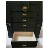 Black Faux Leather Jewelry Storage Case