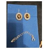 Avon Jewelry Set with Necklace and Tiger's Eye Ear