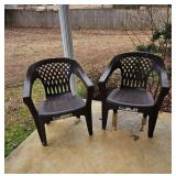 Set of Two Outdoor Plastic Chairs