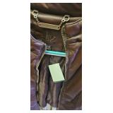Womens Brown Faux Leather Jacket, Size 1X