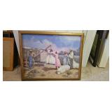 Framed Print of Cotton Workers Signed by Lois M. J