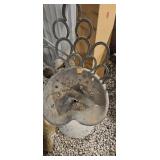 Metal Tractor Seat Barstool with Horseshoe Back