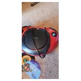 Blackweb CD Player with CDs, CD-Rs, and CD Storage