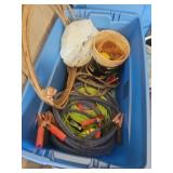 Assorted Cables and Ropes in Storage Container