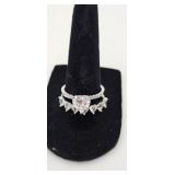 Diamonique Sterling Silver Ring Set