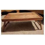 Upholstered Accent Chair and Wooden Breakfast Tray