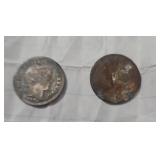 1912 Barber Dime and Unidentified Coin