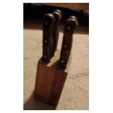 Cutlery Set with Wood Block Holder