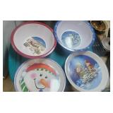 Holiday Theme Bowls and Decorative Tins Assortment