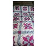 Floral Appliqued Patchwork Quilt