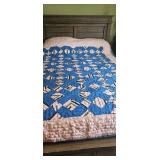 Handmade Patchwork Quilt with Geometric Design