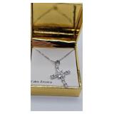 Cross Pendant Necklace with Cubic Zirconia