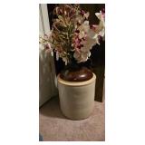 Stoneware Crock with Dark Brown Glaze and Numerica