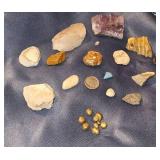 Assorted Rocks and Mineral Collection with Gold Nu