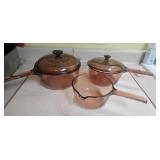 Visions Corning Ware Amber Glass Cookware Set