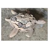 Handcrafted Wooden Turtle, Cross, and Driftwood As