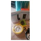 Assorted Household Items Including Storage, Cables
