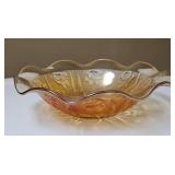 Iridescent Glass Bowl with Floral Design