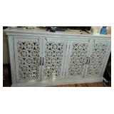 Four-Door Carved Wood Cabinet