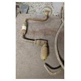 Hand Tools Lot Including Tongs and Brace