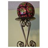 Metal Stand with Decorative Orb