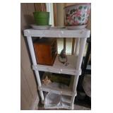 Two Tiered Shelving Units with Contents