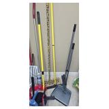 Assorted Mops, Brooms and Cleaning Supplies