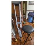Crutches, Walker, and Stool Lot
